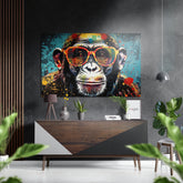 Smarty Monkey Brushed Aluminum Dibond Wall Art.
